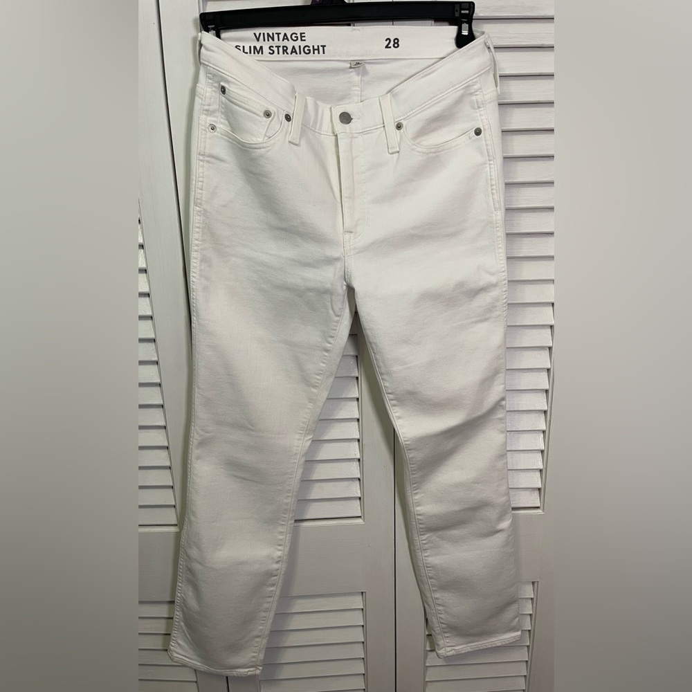 J.Crew White Vintage Slim Straight Jeans Size 28 - Picture 2 of 7